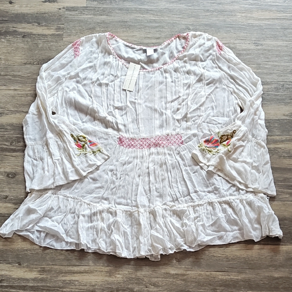 Silhouettes Gauzy Beach Coverup. Size 2X